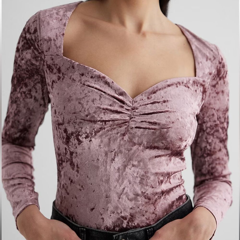 Express Body Contour Crushed Velvet Top